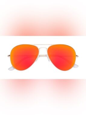 Ray-Ban Aviator Sunglasses with Vibrant Red-Orange Lenses